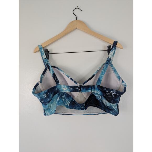 Torrid Underwire Long Line Top and High Waist Ruched Bottom Bikini Set in Ocean - Picture 4 of 12